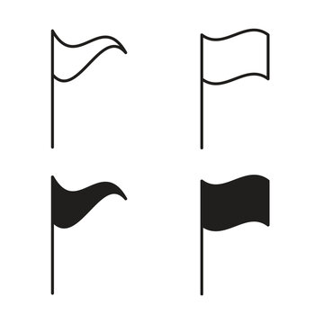 Flag icon Isolated flat vector in outline and solid black