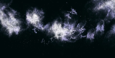 Fototapeta premium Abstract Blue Cosmic Nebula Smoke Galaxy Dust Texture Effect On Dark Background