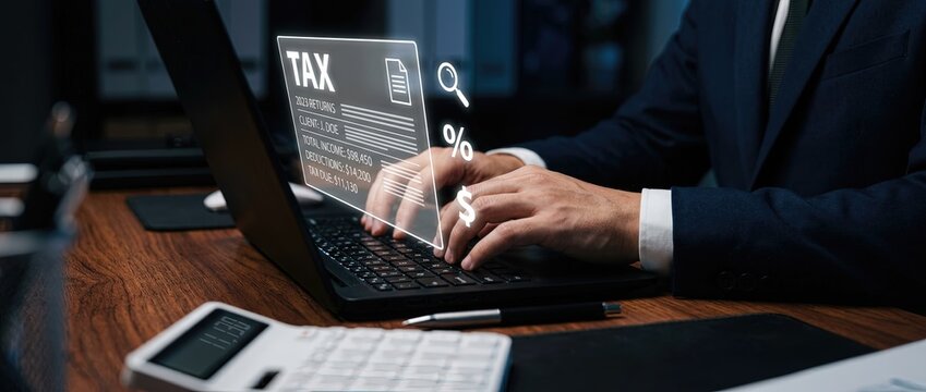 Tax preparation strategies and insights office environment digital content professional setting close-up view financial planning and management