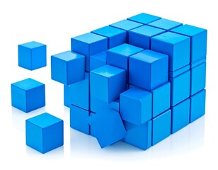 Fototapeta premium Blue Cube Assembly.