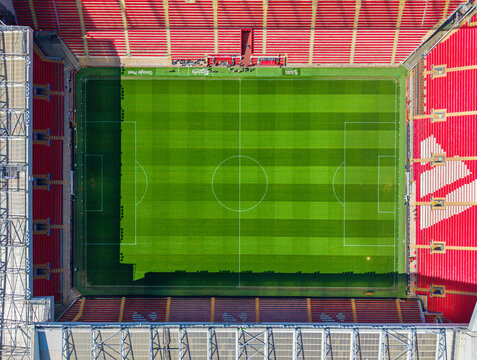 Liverpool, Merseyside. United Kingdom. 04.23.2026 Liverpool Football Club, Anfield Stadium. Aerial Image. 23rd April 2026.