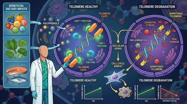 Cellular Aging and Telomere Health The Impact of Beneficial Dietary Inputs on DNA Longevity