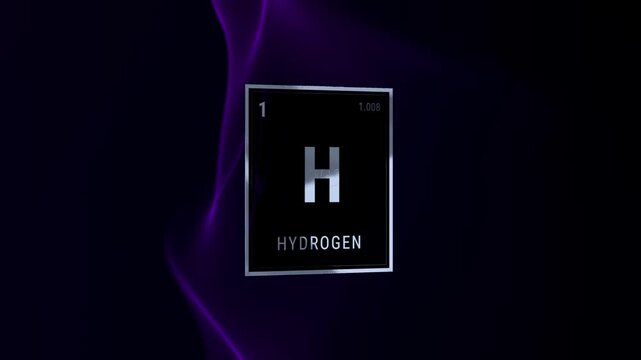 Hydrogen Periodic Table Element Symbol on Dark Background