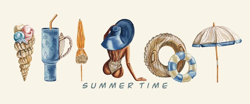 hand drawn illustration summer