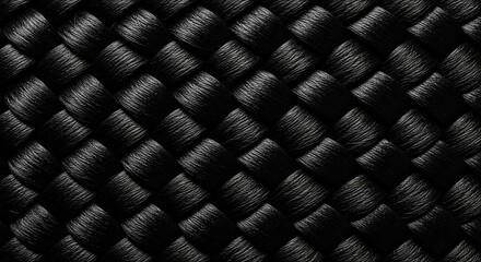 Fototapeta premium Close-up Macro Shot of Black Woven Fabric Texture.