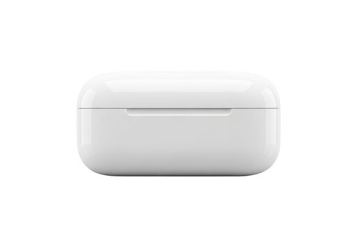 Minimalist white wireless smart home wall switch isolated on transparent background