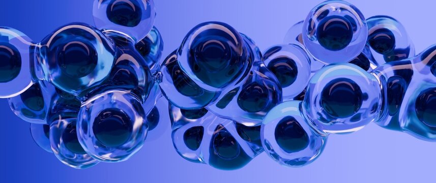 divisione cellulare, rendering 3d