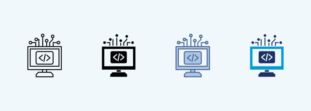 Software Development multiple style icon collection