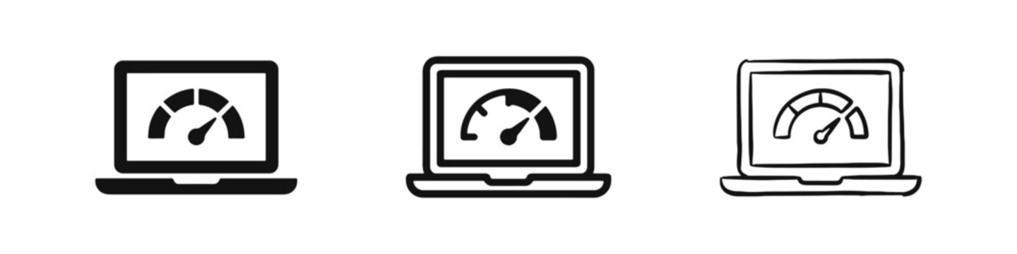 Laptop Speed Performance Dashboard Icon Set