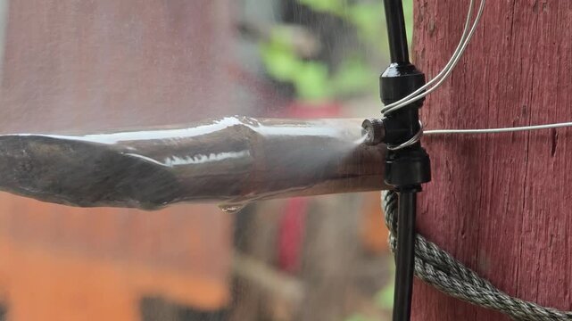 Water misting nozzle for cooling.