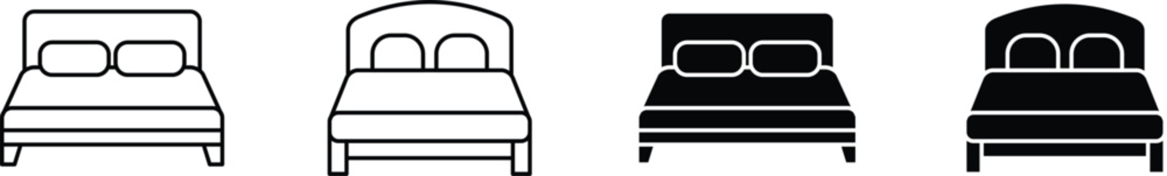 Bed icon, bed icon vector, single bed icon, bedroom icon, bed outline.