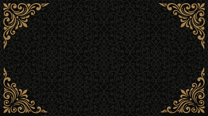 Elegant gold floral ornate border design. © Abhinaya Project