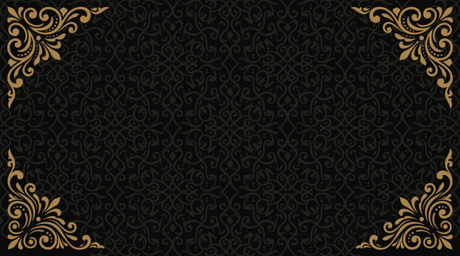 Elegant gold floral ornate border design.