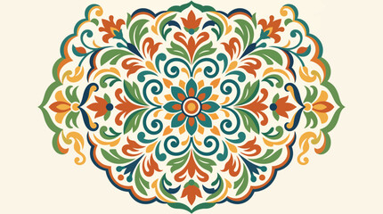 Vibrant floral mandala design with swirling patterns. © Abhinaya Project