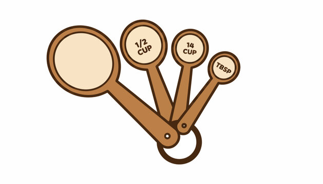 Brown measuring spoons set, kitchen utensils, cooking tools, baking accessories