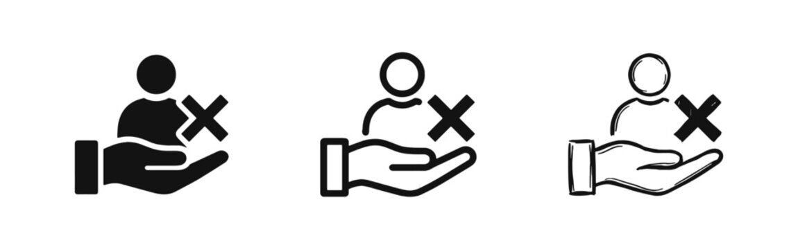 Remove user and staff dismissal icon set