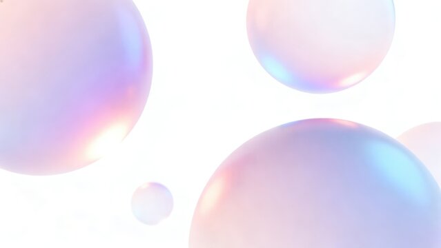Colorful translucent spheres floating