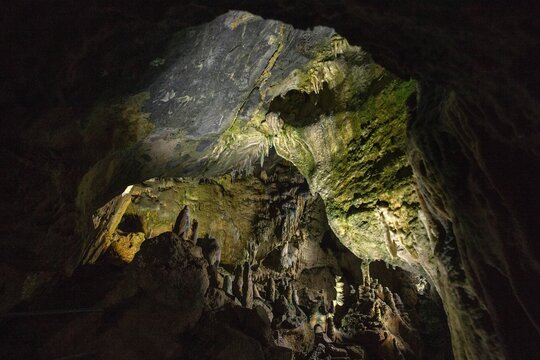 Stalactite caves at Warstein Sauerland Germany. Sand lime caves