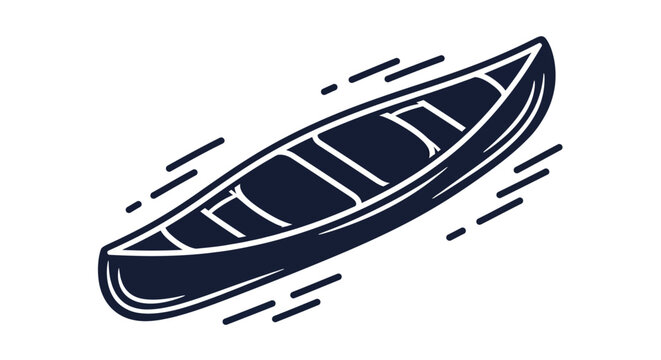 Nautical, speedboat, vector icon, dark blue, white lines, motion graphics element
