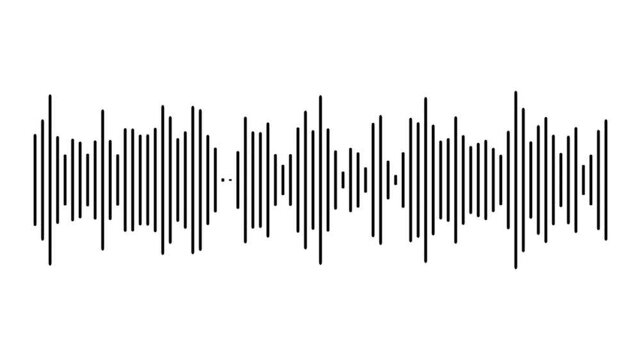 Audio waveform spectrum moving animation on white background. Audio waveform abstract music waves oscillation modern.