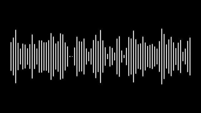 Audio waveform spectrum moving animation on white background. Audio Sound waves moving motion animation. Audio waveform abstract music waves oscillation modern.