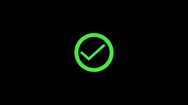animation alpha chanel check mark that symbolizes approval or success