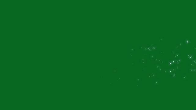 Twinkling star sparkle trail with glowing white particles and glitter dust flow, smooth doodle animation and fairy magic motion on transparent alpha channel, 4K seamless