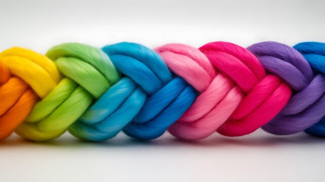  Colorful braided rope texture background representing unity strength and diversity concept
