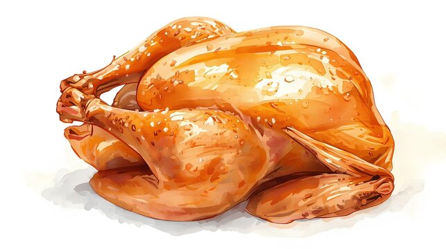 A beautifully golden-brown roasted chicken, glistening and ready to be served at a feast