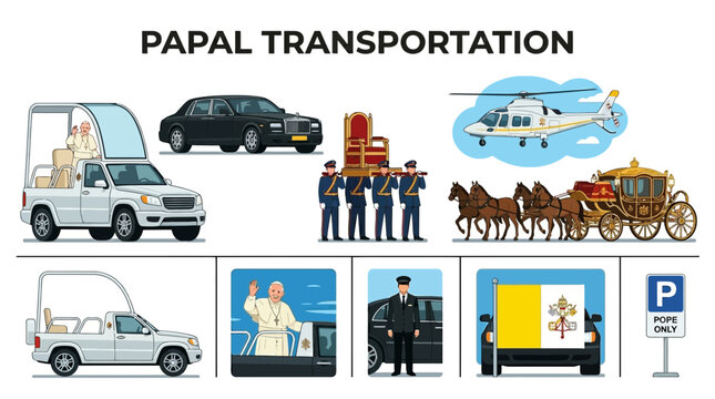Papal Transportation Methods Illustrated.