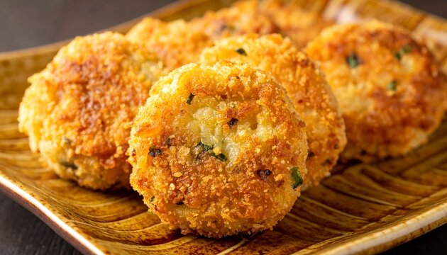 Platter of golden brown savory turnip cakes lightly pan-fried to a perfect crisp, a delightful appetizer