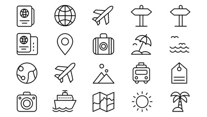 Fototapeta premium Set of flat line icons for business and finance tools and actions Vector