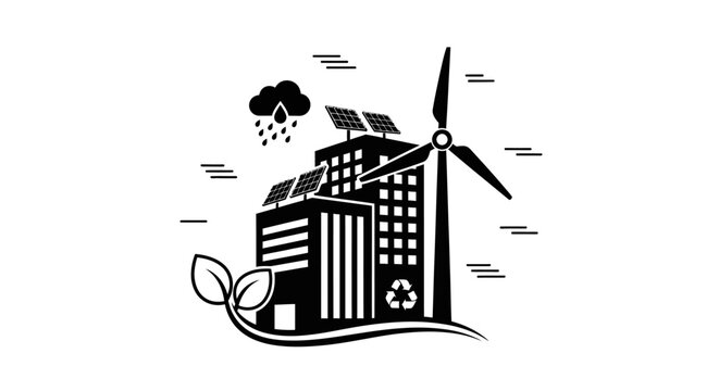 Eco Friendly City Green Building Design.