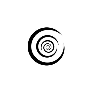 Abstract Black and White Spiral Design with Circular Pattern.