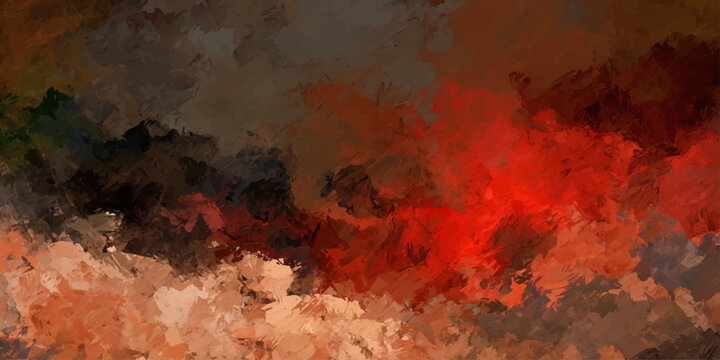 A dark red grunge texture of rusty metal captures a hot inferno of orange flames and smoke for a burning motion design full of heat and energy