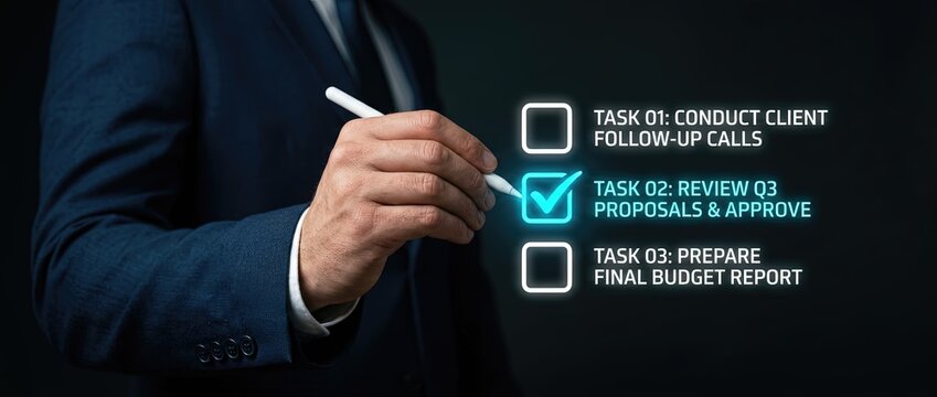 Client review process for q3 proposals corporate office digital document professional environment close-up view task management strategy