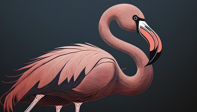 minimalist flamingo line art