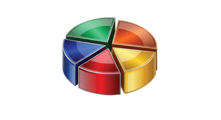 Fototapeta premium Colorful abstract circular diagram with five segments representing data or concepts