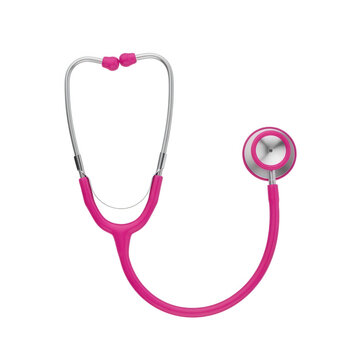 Pink stethoscope with heart-shaped chest piece