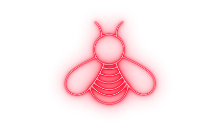 Vibrant colorful neon bumblebee icon with glowing light effect for nature and wildlife digital design projects isolated on transparent background featuring minimalist styling © Moynul Haque