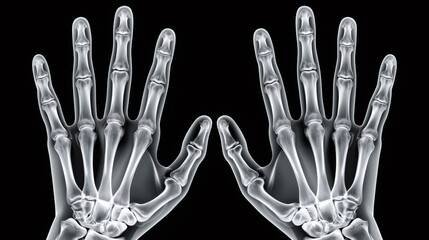 Naklejka premium Human hands x ray scanning skeletal anatomy