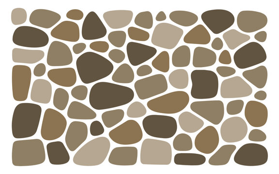 Cobblestone pattern floor with stone mosaic path and seamless pavement pebble. Vector road background with ground cobblestone block and arched icon texture. Wall street cobblestone with tile