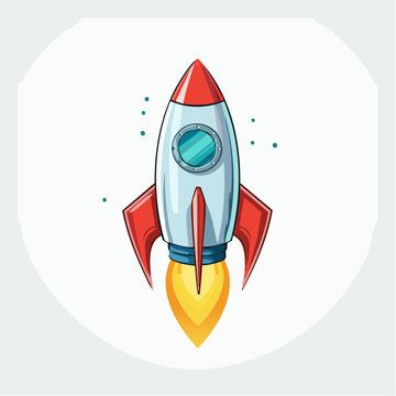 Rakete - Cartoon Comic Stil - Vektor