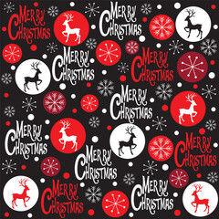 Christmas seamless pattern with reindeer and snowflakes  © Tommy