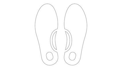 Obraz premium Line art illustration of shoe insoles with gel cushioning pads, representing comfort and support for footwear