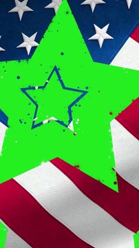 US patriotic transition with star elements, waving flag texture. Ideal for American holiday reveals, stories, and themed edits