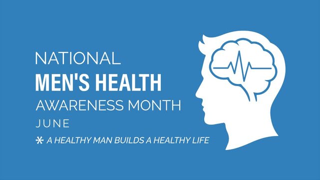 Creative animation of human head with brain signal, representing mental health awareness. Flat style animation combining nutrition and healthy habits with apple symbol 4k video animation.