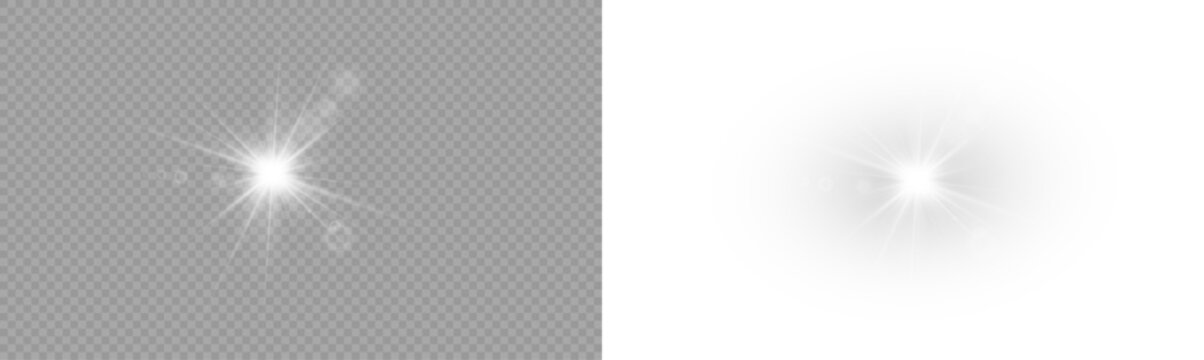 Vector transparent light flare, sunlight special lens flare light effect. Stock royalty free PNG image.		