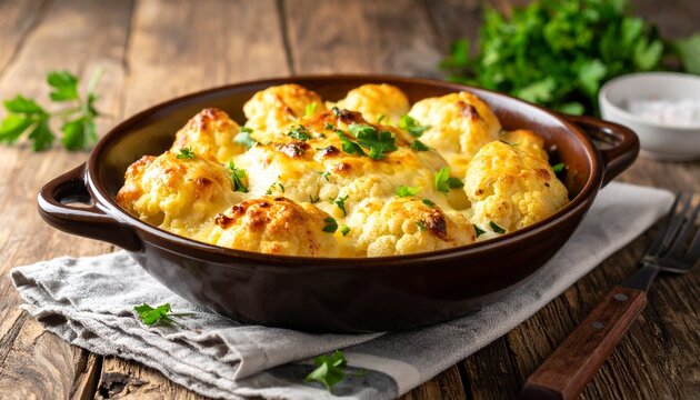 Blumenkohl-Auflauf mit K&auml;se &uuml;berbacken