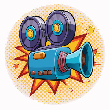 Filmkamera - Cartoon Comic Stil - Vektor